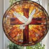 Holy Spirit Stained Glass Suncatcher, Cross & Dove Suncatcher, Religious Window Art, Christian Suncatcher, Faith-Based Gift, Christmas Gift